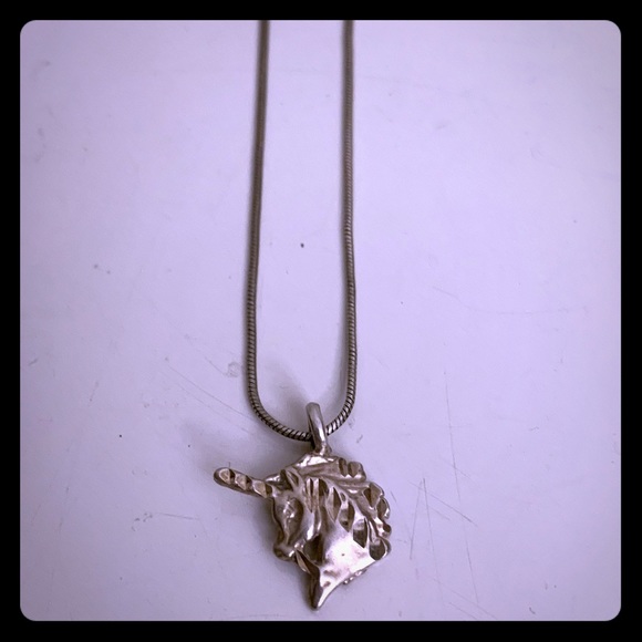 Sterling Silver Vintage Unicorn Necklace - Picture 1 of 4
